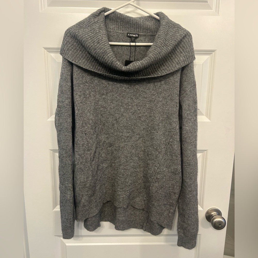 Express Charcoal Cowl Neck Sweater